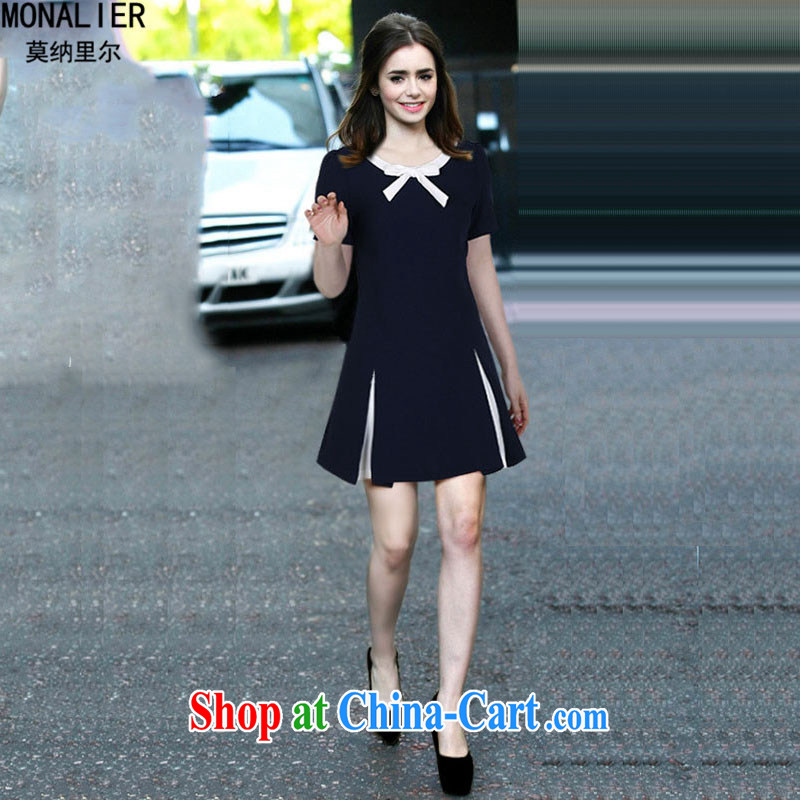 Mona, XL girls thick mm summer holidays in Europe and two short-sleeved dresses thick sister graphics thin ice woven skirt 670 picture color XXXL
