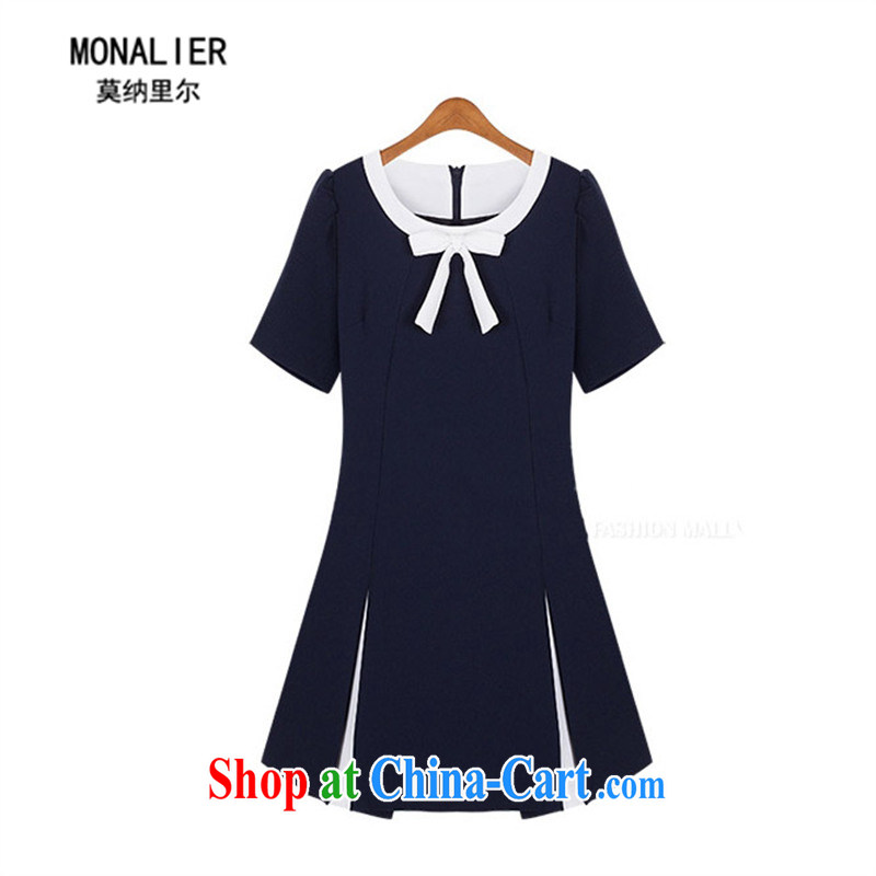 Mona, XL girls with thick mm summer holidays in Europe and two short-sleeved dresses thick sister graphics thin ice woven skirt 670 photo color XXXL, MONA (monalier), shopping on the Internet