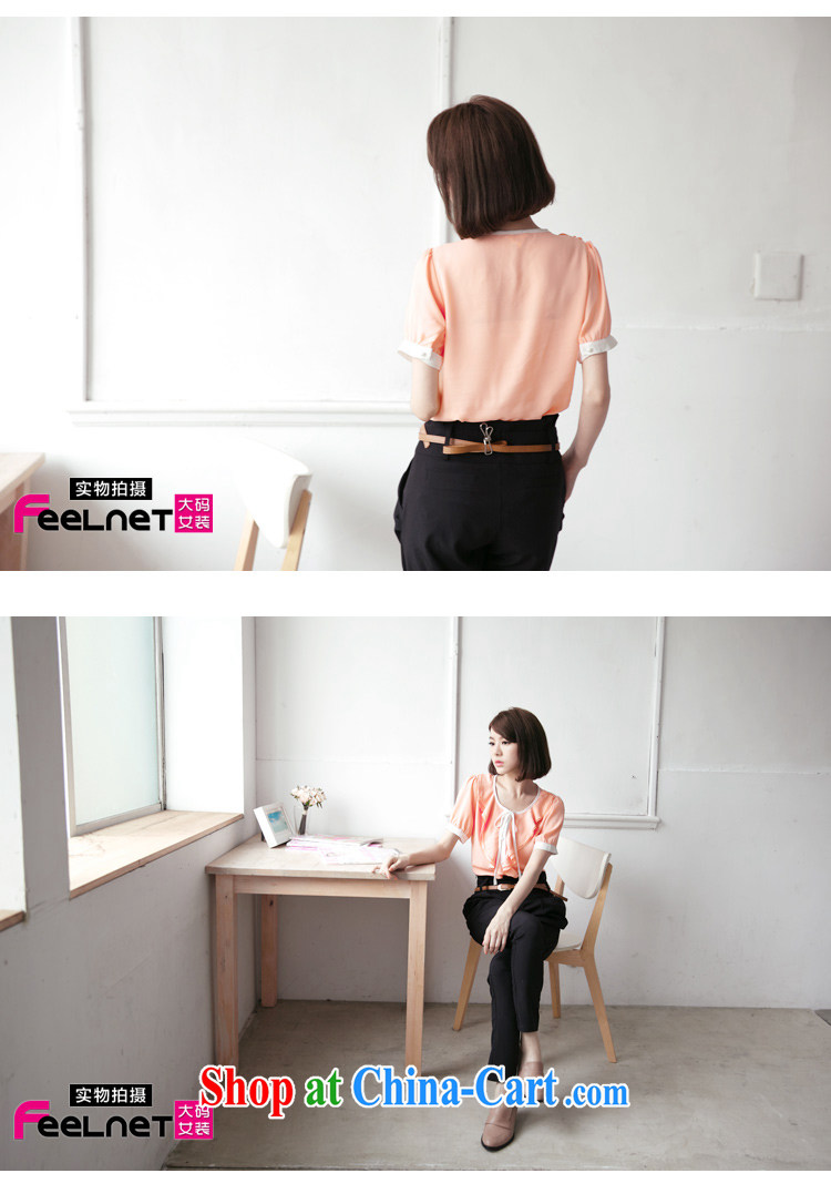 The feelnet code female summer new 2015 Korean version graphics thin short-sleeved loose XL snow woven shirts 2147 pink large code 6 XL pictures, price, brand platters! Elections are good character, the national distribution, so why buy now enjoy more preferential! Health