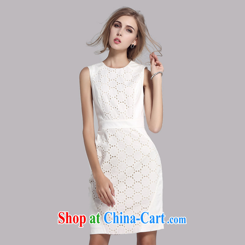 2014 Tomnrabbit larger female New Solid Color lace sleeveless dresses beauty graphics thin further skirt dress in white 3 XL, Tomnrabbit, shopping on the Internet