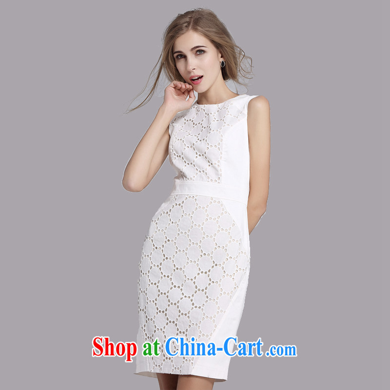 2014 Tomnrabbit larger female New Solid Color lace sleeveless dresses beauty graphics thin further skirt dress in white 3 XL, Tomnrabbit, shopping on the Internet