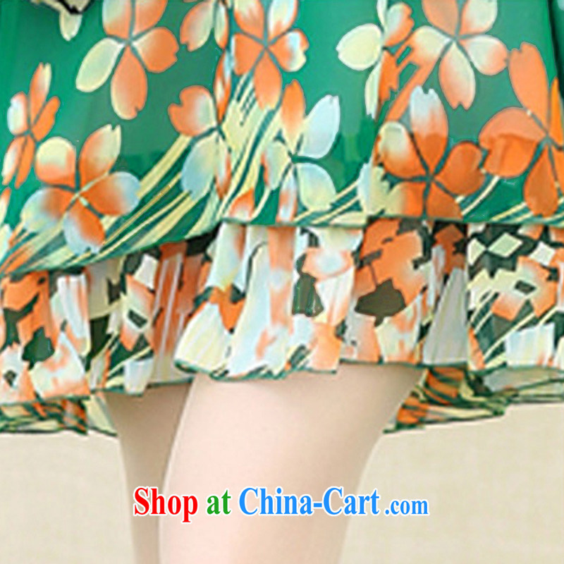 Pi-optimized Connie 2015 new, loose, long, graphics thin short-sleeved thick MM ultra-ad XL female emulation, floral snow-woven dresses BW summer 2013 green 3 XL - recommendations 145 - 160 jack, optimization, Connie, and shopping on the Internet