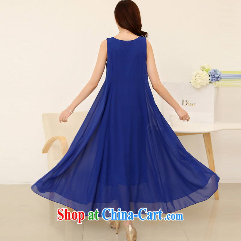 Pi-optimized Connie 2015 summer new king, female thick mm sleeveless ice woven dresses beauty graphics thin, long vest skirt BW 2015 blue XXL recommendations 130 - 145 jack, PI-optimized Connie, online shopping