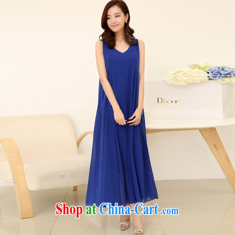 Pi-optimized Connie 2015 summer new king, female thick mm sleeveless ice woven dresses beauty graphics thin, long vest skirt BW 2015 blue XXL recommendations 130 - 145 jack, PI-optimized Connie, online shopping
