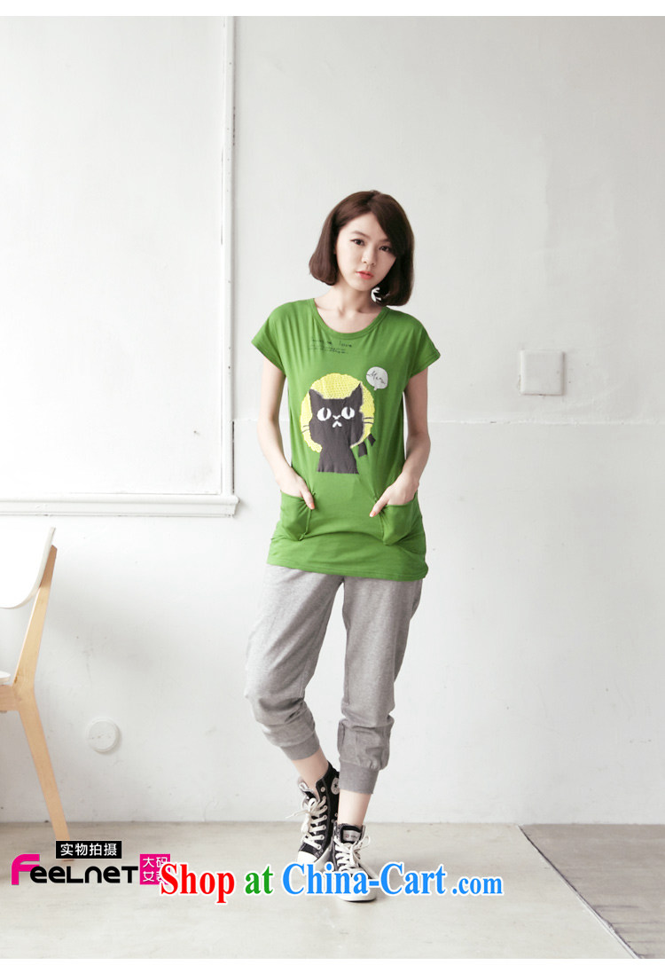 feelnet XL female Korean video thin 2015 summer new thick mm short-sleeve loose the code T pension 2134 green code 5 XL pictures, price, brand platters! Elections are good character, the national distribution, so why buy now enjoy more preferential! Health