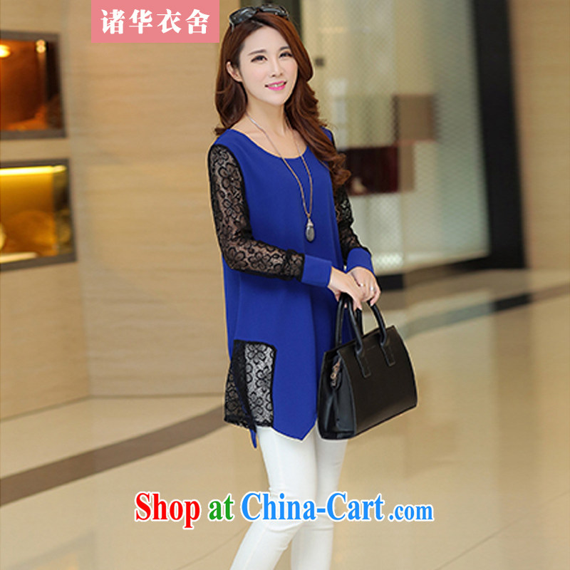 The Chinese clothing and building 2015 new, larger female lace spell back and skirt blue XXXL code, to China and clothing, and, shopping on the Internet