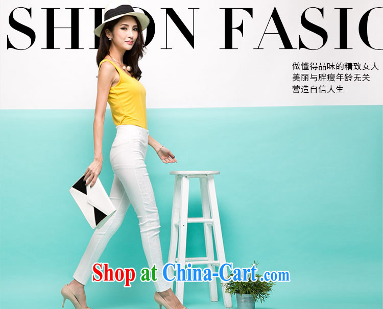 The honey and diverse thick mm maximum code female Korean version 2014 new summer stretch high waist lace trousers pencil trousers girls 8761 m White XXXXL pictures, price, brand platters! Elections are good character, the national distribution, so why buy now enjoy more preferential! Health