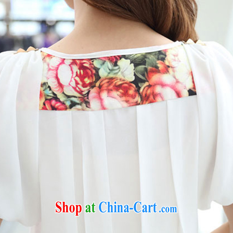 The Chinese clothing and building 2014 new Korean fashion beauty snow-woven short-sleeved 7 pants large, female Leisure package girls summer White Red trousers XXXL, guests, and shopping on the Internet