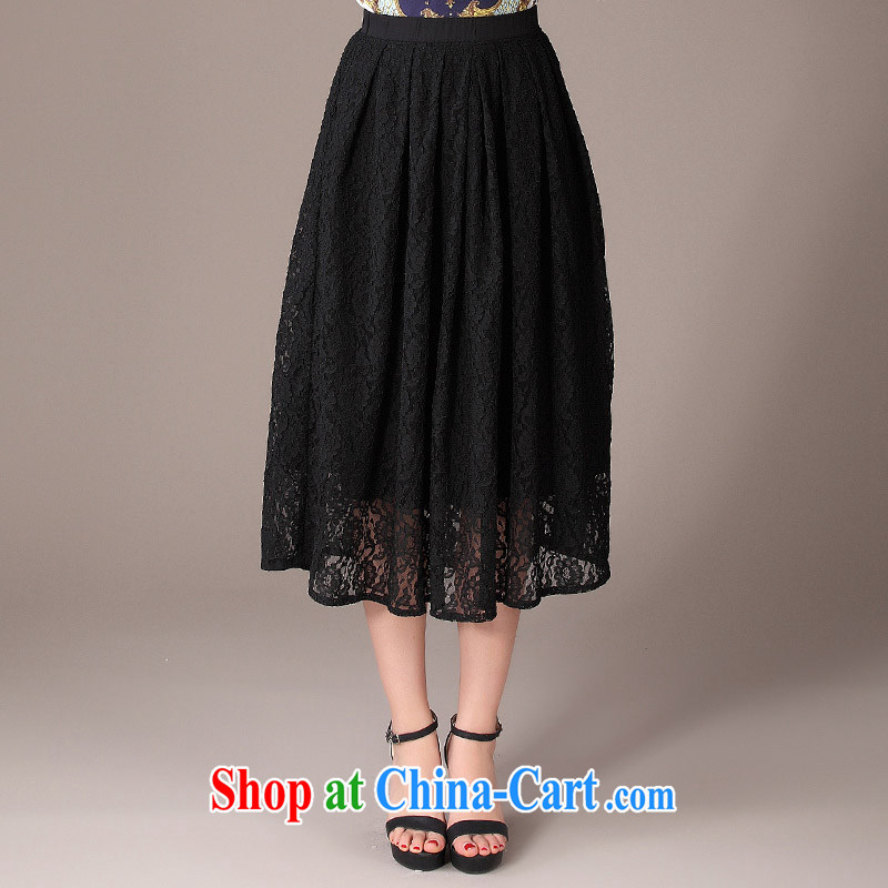 cheer for 2014 XL girls thick MM summer new lace-thick sister graphics thin the code body long skirt item no. 2035 black 2 XL, cross-sectoral provision (qisuo), online shopping