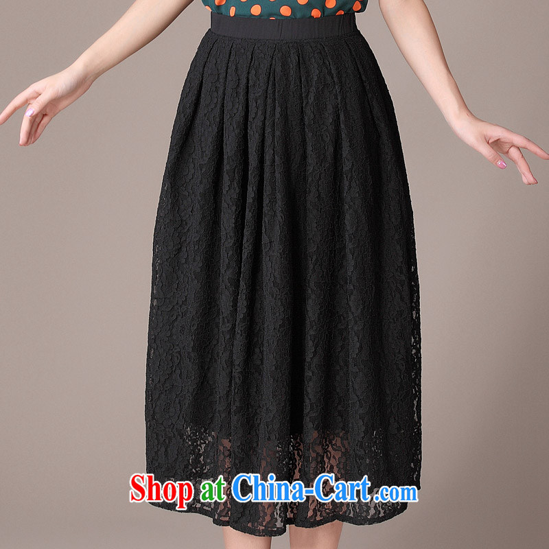 cheer for 2014 XL girls thick MM summer new lace-thick sister graphics thin the code body long skirt item no. 2035 black 2 XL, cross-sectoral provision (qisuo), online shopping