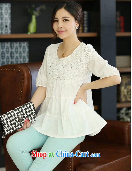 Simply stamp 2015 new loose round collar sleeveless shirts T girl lace shirt doll T-shirt large code 9025 white L pictures, price, brand platters! Elections are good character, the national distribution, so why buy now enjoy more preferential! Health