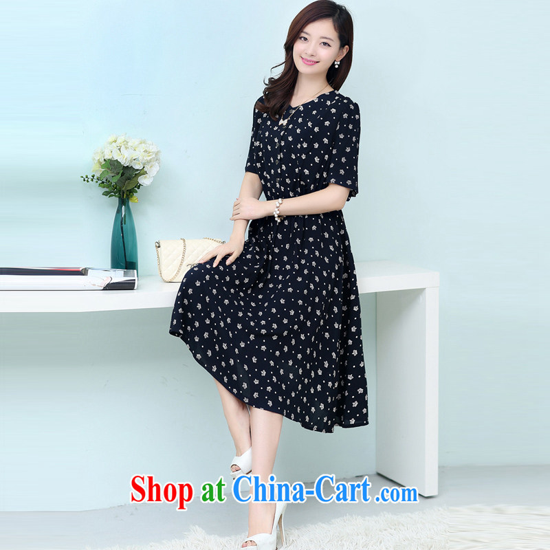 Pi-optimized Connie 2015 new Korean Beauty floral long skirt short-sleeved the fat increase, female summer thick MM dresses cotton BW 20,733 - 2 Crown XXL recommendations 130 - 145 jack, optimization, Connie, and shopping on the Internet