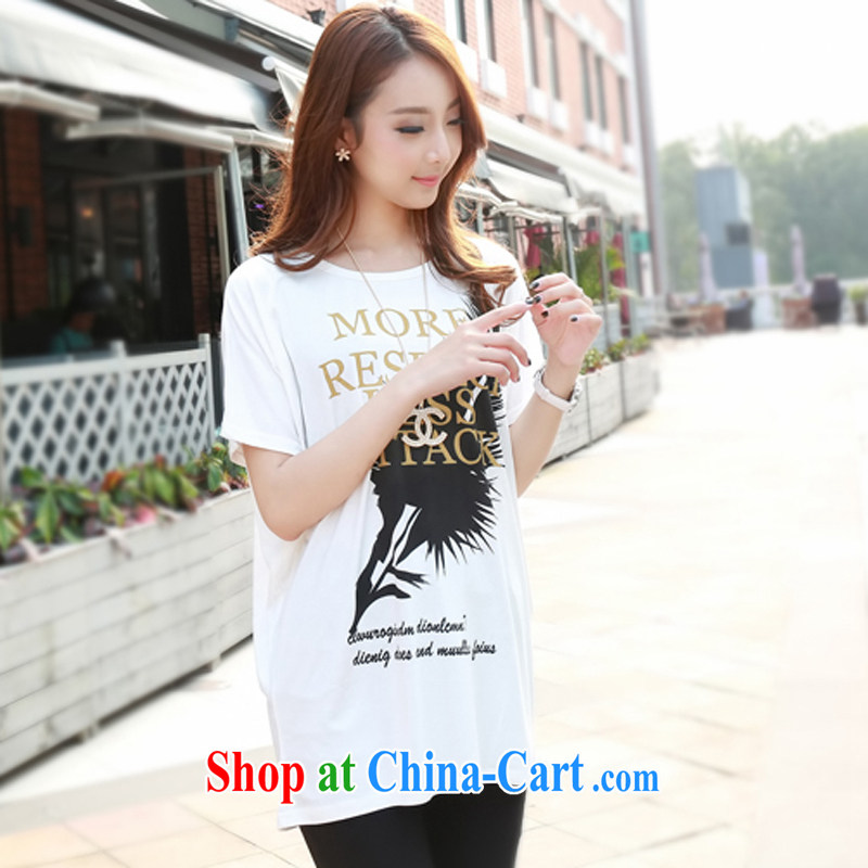 Simply stamp 2015 new Korean version on the MM code loose bat sleeves, long-neck long-sleeved shirt T solid T-shirt T-shirt girls 1 white are code, simply stamp (Pure impression, and, shopping on the Internet
