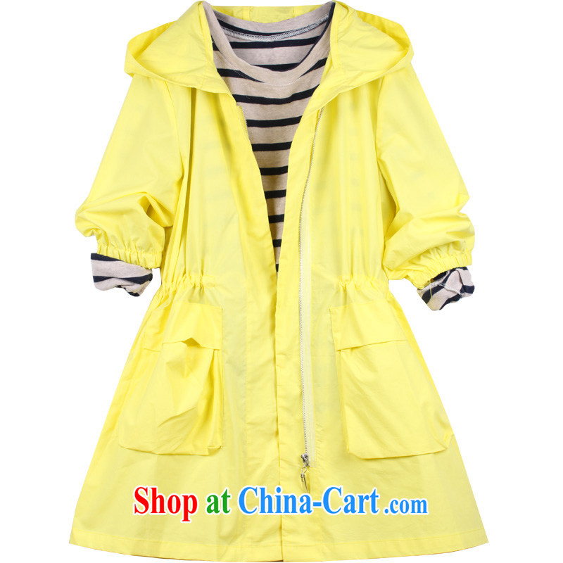 sea routes take new-waist-cap large code-yi Korean version of the greater code female candy-colored loose women's coats DP - 1 yellow large code XL, sea routes, and, on-line shopping