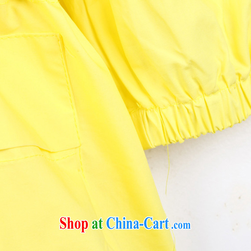 sea routes take new-waist-cap large code-yi Korean version of the greater code female candy-colored loose women's coats DP - 1 yellow large code XL, sea routes, and, on-line shopping