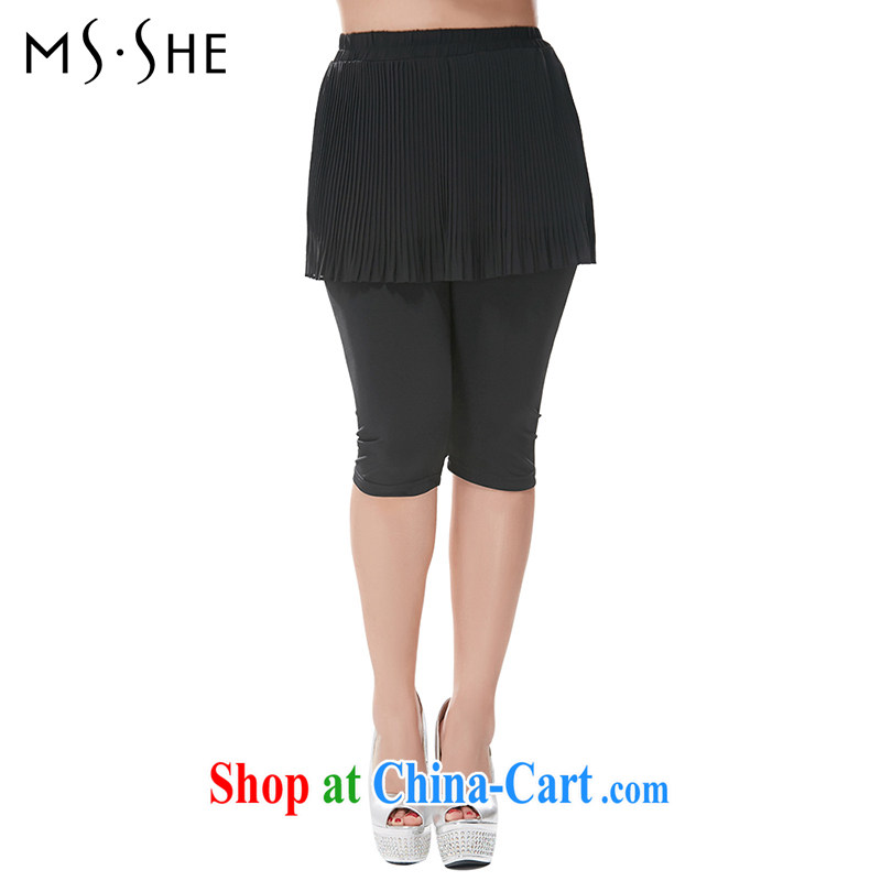 MsShe XL women 7 solid pants 2015 new graphics thin ice woven 100 hem dress pants 3661 black T 5