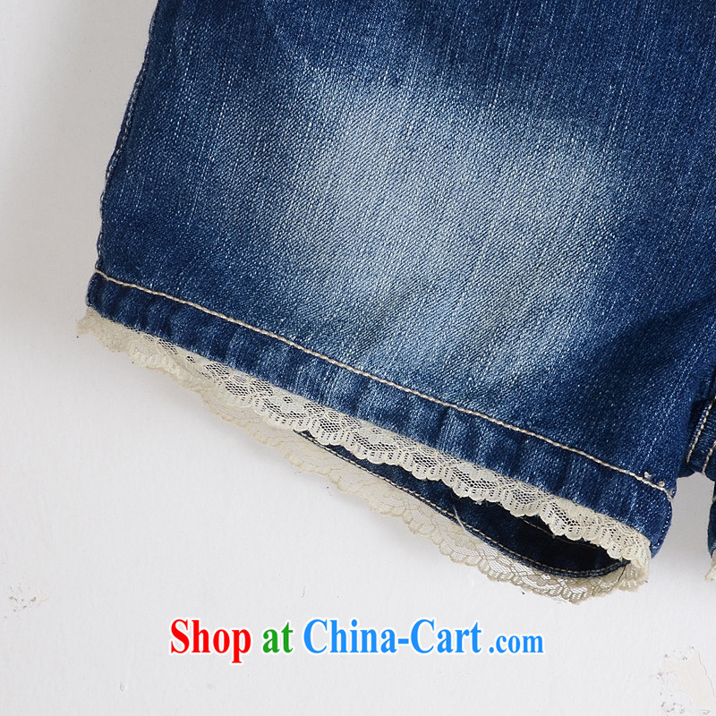 Spring new 2014 maximum code female pants thick mm large foreign trade, women in Europe and the single blue jeans shorts pants 68 blue 46 (tile measure against pants, talking about the Zhuang (gazizhuang), online shopping