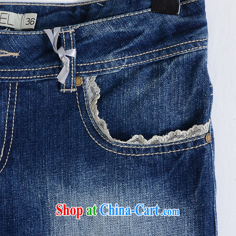 Spring new 2014 larger female pants thick mm large foreign trade, women in Europe and America, the jeans shorts pants 68 blue 46 (tile measurement pants contrast) pictures, price, brand platters! Elections are good character, the national distribution, so why buy now enjoy more preferential! Health