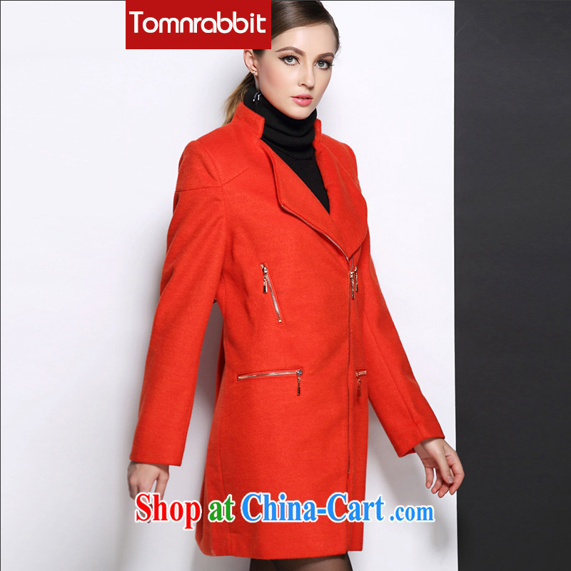 Tomnrabbit XL female Installed? The jacket 2014 winter clothing new V collar Solid Color beauty graphics thin thick MM wool overcoat? D grid 4 XL, Tomnrabbit, shopping on the Internet