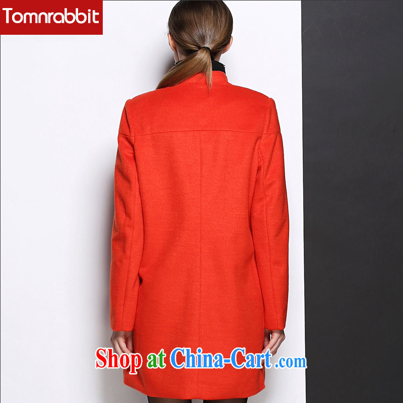 Tomnrabbit XL female Installed? The jacket 2014 winter clothing new V collar Solid Color beauty graphics thin thick MM wool overcoat? D grid 4 XL, Tomnrabbit, shopping on the Internet