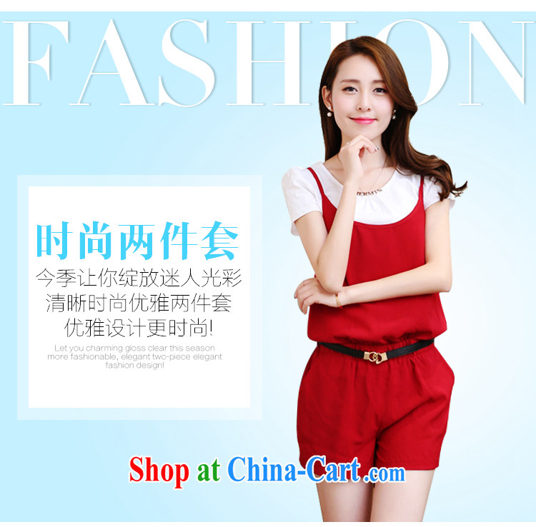 Clothing lines 2015 summer new stylish name-yuan Hong Kong Small wind leisure short-sleeved T-shirt beauty two piece set with 1550 blue XXL . pictures, price, brand platters! Elections are good character, the national distribution, so why buy now enjoy more preferential! Health