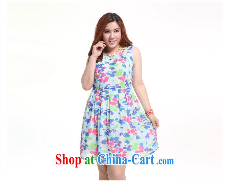 Slim Li-su summer 2014 new, larger female temperament idyllic beauty fresh flower stamp pattern 100 a sleeveless ice woven dresses Q 5050 blue XXXXL pictures, price, brand platters! Elections are good character, the national distribution, so why buy now enjoy more preferential! Health