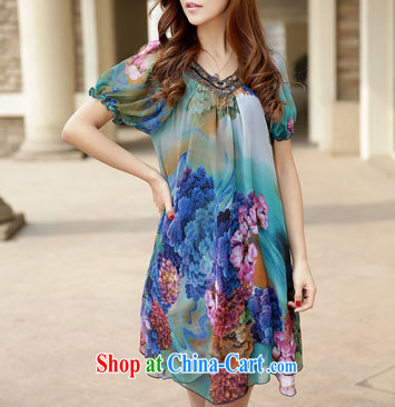 sea routes take new stamp the code dress loose the Code women's clothing dresses Korean large code snow woven 2531 - 3 ink stamp 4 XL pictures, price, brand platters! Elections are good character, the national distribution, so why buy now enjoy more preferential! Health