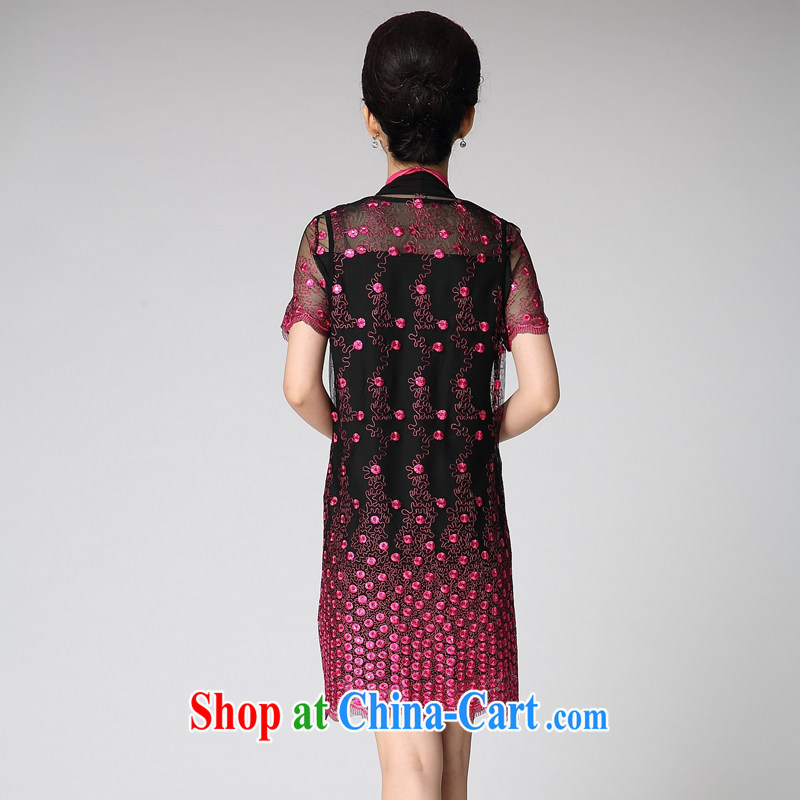 mm thick summer 2014 the Code women in Europe and America, new Korean version of the new embroidery, two-piece loose the code dress - YY 21,962 big red code 3 XL (155-170, 