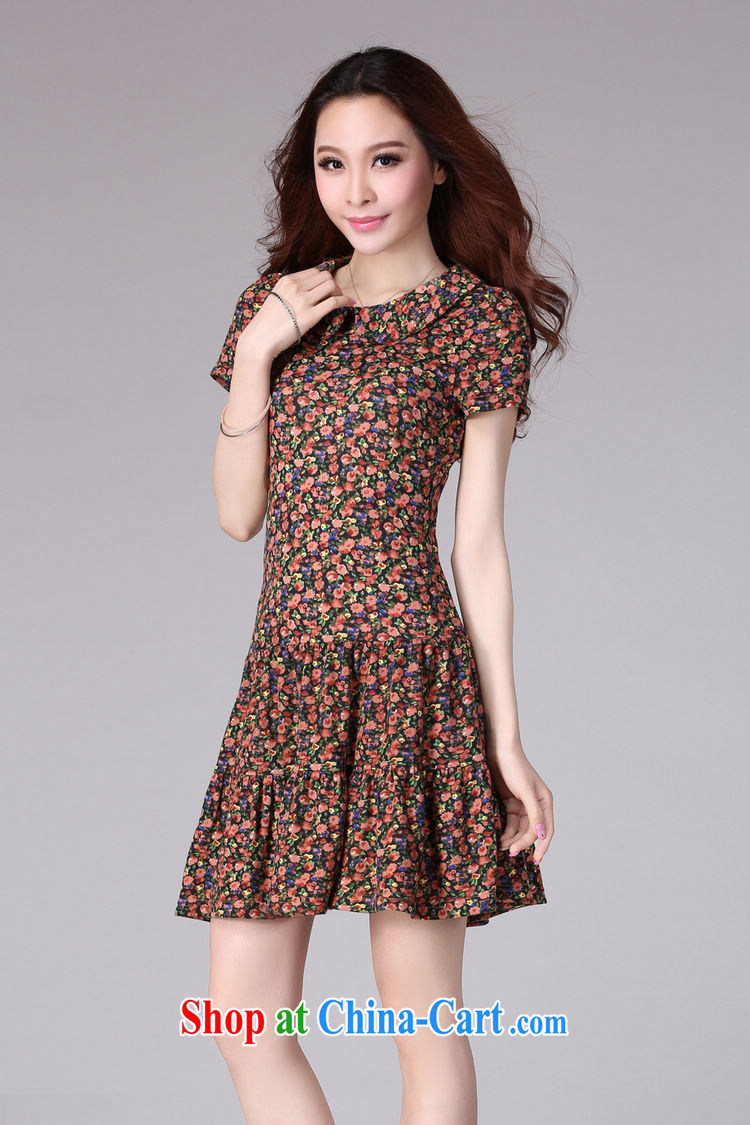 Constitution XL women dresses 2015 summer new summer short-sleeved long skirt Korean floral sweet lady College wind dress thick sister short suit XL 4 155 - 170 Jack pictures, price, brand platters! Elections are good character, the national distribution, so why buy now enjoy more preferential! Health