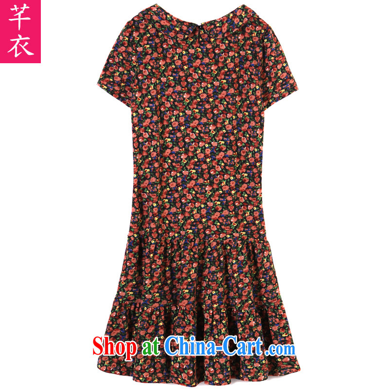 Constitution XL women dresses 2015 summer new summer short-sleeved long skirt Korean floral sweet lady College wind dress thick sister short suit XL 4 155 - 170 jack, constitution and clothing, and shopping on the Internet