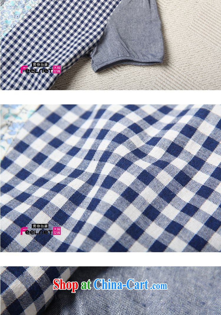 feelnet XL 2015 summer new Korean relaxed plaid stitching T-shirt short-sleeved larger T pension 2136, suit the code 3 XL pictures, price, brand platters! Elections are good character, the national distribution, so why buy now enjoy more preferential! Health