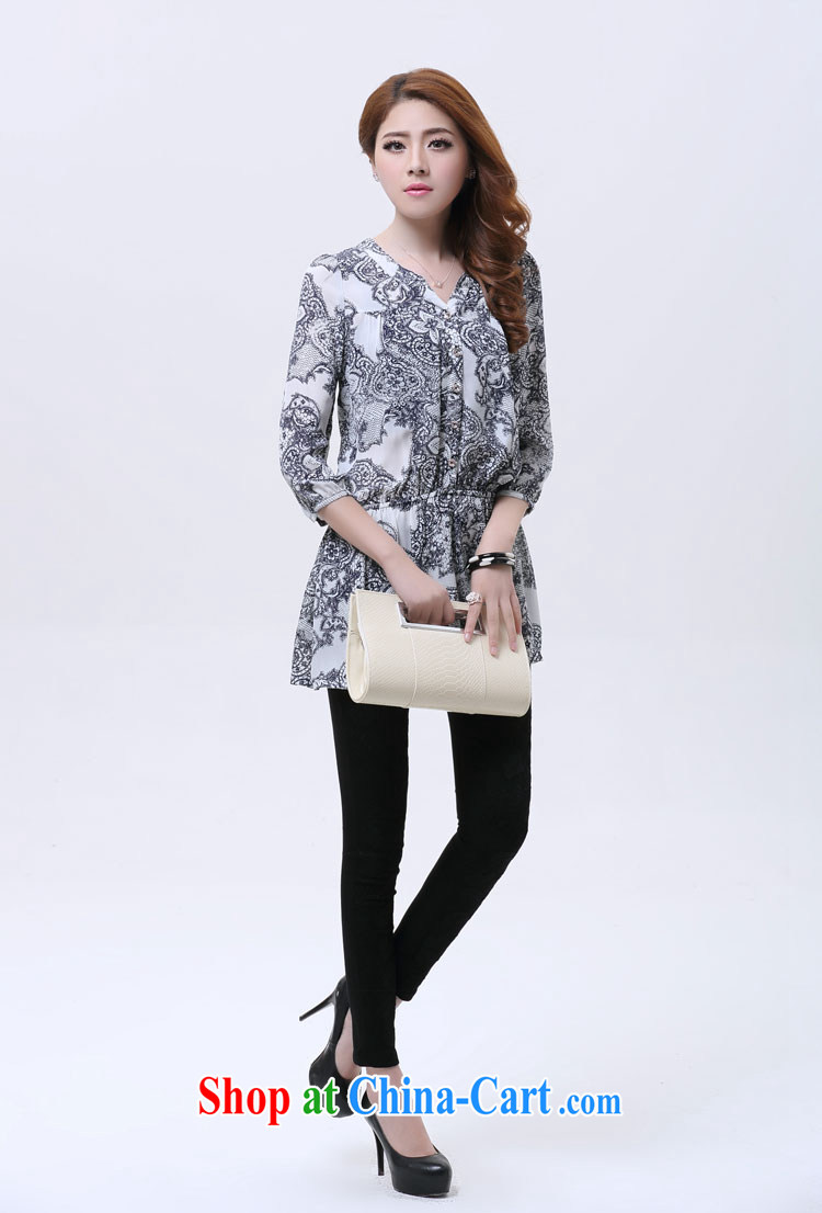 The ink marks XL women summer 2015 new stamp 7 snow cuff woven backing stylish V collar waist, long, Korea shirt stylish beauty temperament female figure color XL pictures, price, brand platters! Elections are good character, the national distribution, so why buy now enjoy more preferential! Health