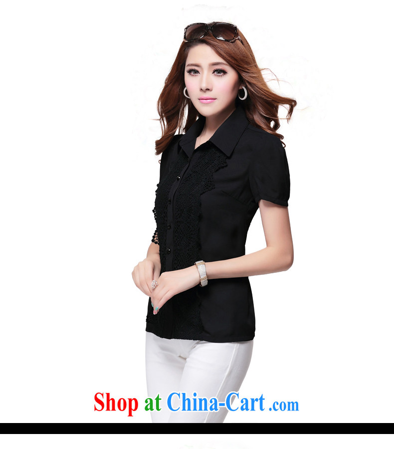 The fat increase, female 200 Jack mm thick 2014 summer new Korean embroidered short sleeves snow woven shirts female black large code 5 XL pictures, price, brand platters! Elections are good character, the national distribution, so why buy now enjoy more preferential! Health