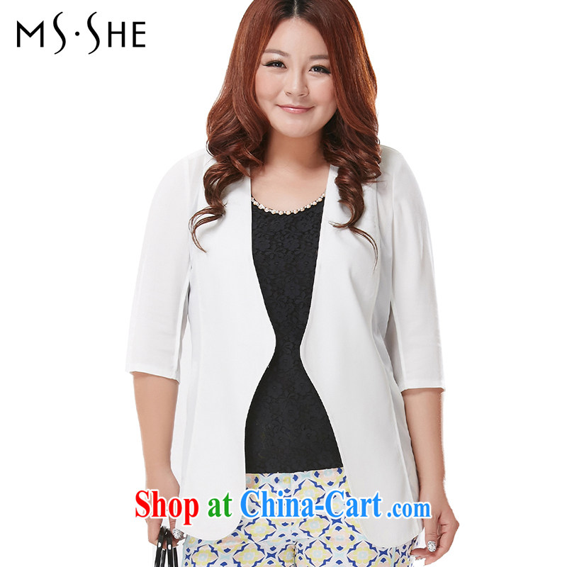 MsShe XL female OL small suits 2015 summer new day, 7 cuff small suits 6983 white 5 XL