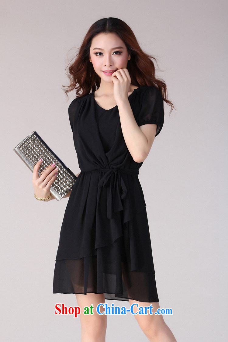 Constitution, thick mm XL dresses 2015 summer new Snow woven short-sleeved dresses thick sister the commuter OL lady short skirt the skirt is black 2 XL pictures, price, brand platters! Elections are good character, the national distribution, so why buy now enjoy more preferential! Health