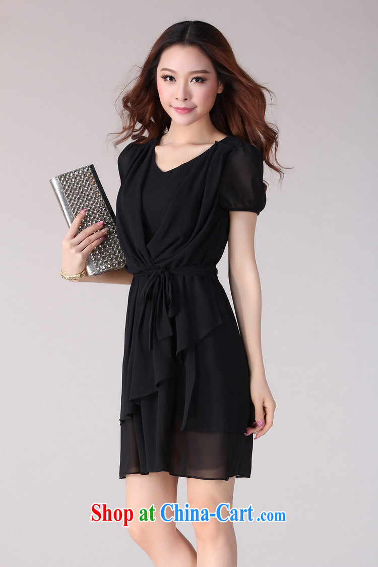 Constitution, thick mm XL dresses 2015 summer new Snow woven short-sleeved dresses thick sister the commuter OL lady short skirt the skirt is black 2 XL pictures, price, brand platters! Elections are good character, the national distribution, so why buy now enjoy more preferential! Health