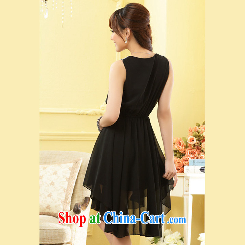 Constitution and clothing increased, female small dress skirt 2015 new Korean high light drill bridesmaid skirt Elasticated waist does not rule the snow-woven round-collar dress black large XL 3 160 - 180 jack, constitution and clothing, and shopping on the Internet
