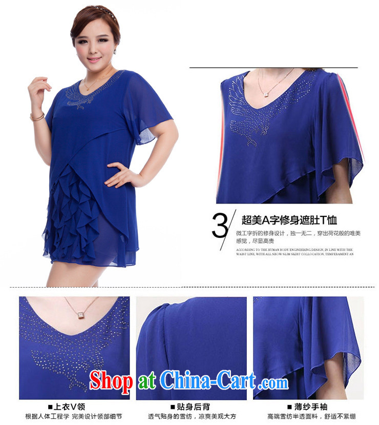 Replace-ting zhuangting fat people graphics thin 2015 summer new Korean version of the greater, women with stylish and relaxed short-sleeved snow woven dresses 1606 blue 4 XL pictures, price, brand platters! Elections are good character, the national distribution, so why buy now enjoy more preferential! Health