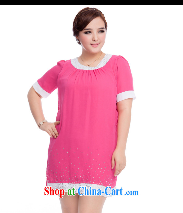 The Ting zhuangting fat people graphics thin 2015 summer new Korean large, female fashion hot drill round-collar short-sleeve dresses 2611 green 4 XL pictures, price, brand platters! Elections are good character, the national distribution, so why buy now enjoy more preferential! Health