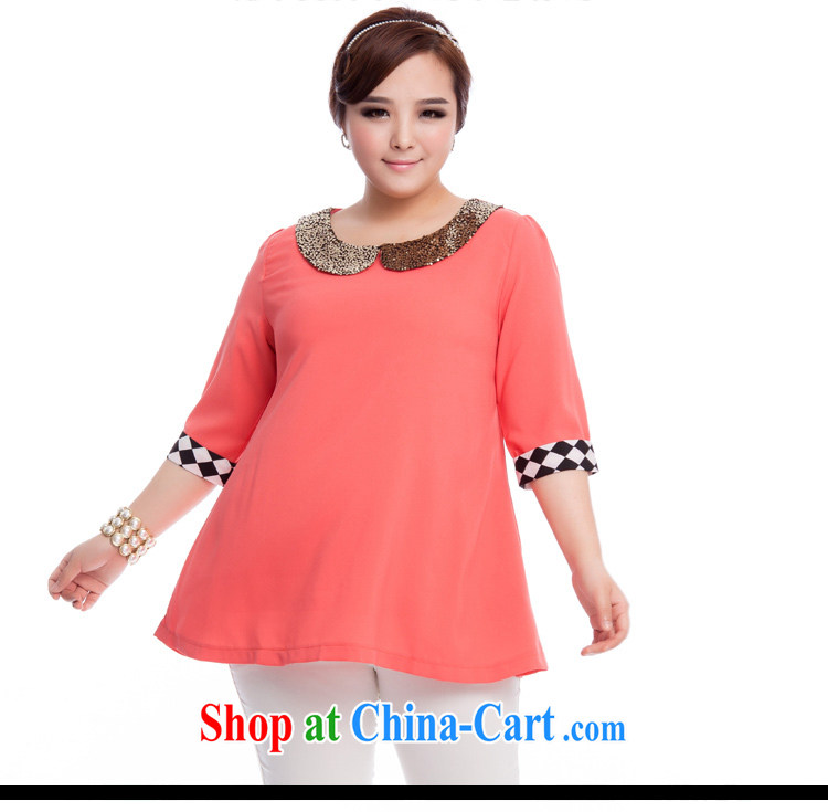 Replace-ting zhuangting fat people graphics thin 2015 spring and summer, the Korean version of the greater Code women cuff in stylish snow woven shirts shirt Q 3023 pink 4 XL pictures, price, brand platters! Elections are good character, the national distribution, so why buy now enjoy more preferential! Health