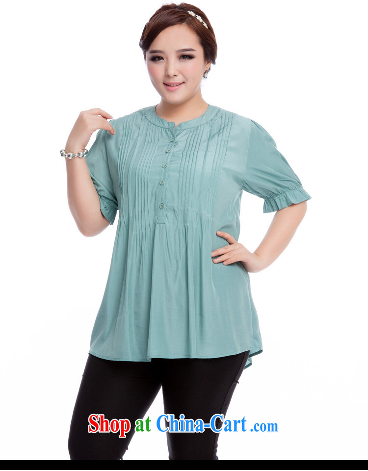 The Ting zhuangting fat people graphics thin 2015 summer new Korean version the code ladies stylish casual round-collar short-sleeve shirt T-shirt 319 light green 3 XL pictures, price, brand platters! Elections are good character, the national distribution, so why buy now enjoy more preferential! Health