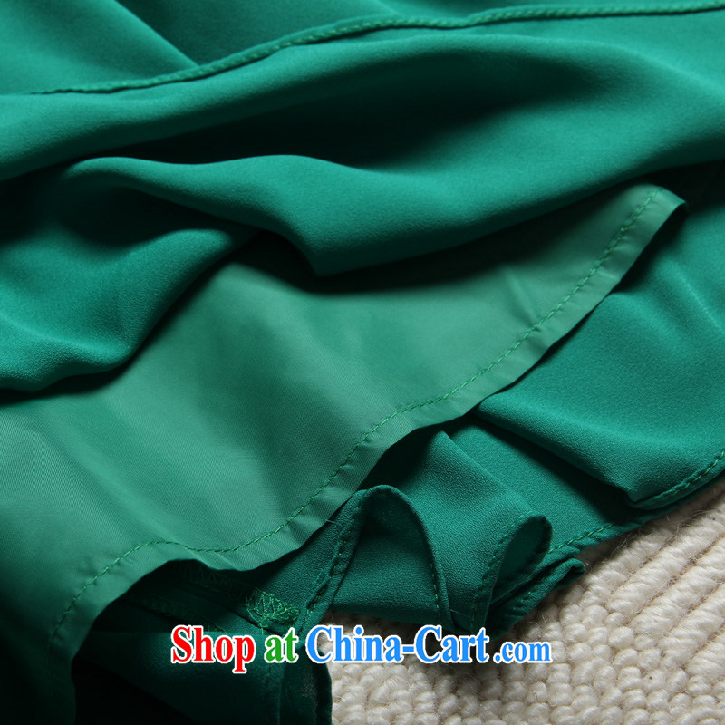 feelnet 2015 XL thick mm summer new, larger video tie-stitching short-sleeved larger dresses 2126 green code 5 XL, FeelNET, shopping on the Internet