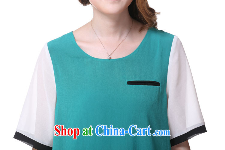 Morning would be 2015 summer New, and indeed increase, female fat mm video thin round-collar simple stitching knocked color short-sleeved sweet elegant snow T woven shirts girls of red 5 XL pictures, price, brand platters! Elections are good character, the national distribution, so why buy now enjoy more preferential! Health