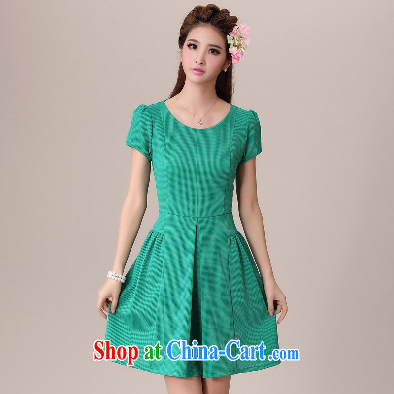 cheer for 2014 summer new, XL girls decorated in a video thin thick MM graphics thin large code short-sleeved dresses of the 2038 green 2 XL, cross-sectoral provision (qisuo), the Code women's clothing, and shopping on the Internet