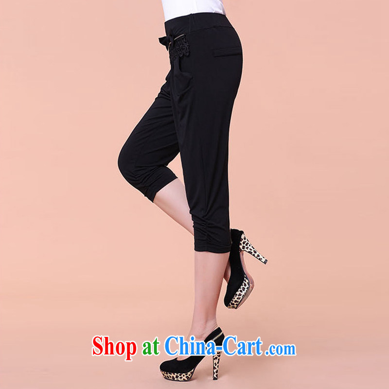 Pi-optimized Connie the code load, trousers, Trouser Press children mother with thick mm 7 pants summer new spring loose stamp pants female solid pants 518 black 5 XL recommendation 2 feet 8 - 3 feet, optimize, Connie, shopping on the Internet