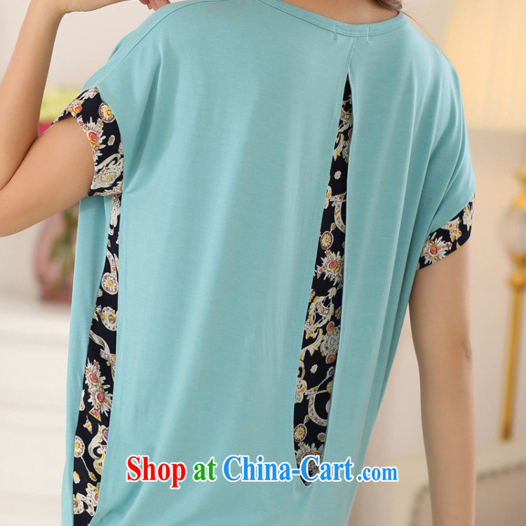 Morning would be 2015 summer new female Korean T shirts stylish girl with thick mm trendy, female casual relaxed short sleeved shirt T aura bat shirt mint green 4 XL pictures, price, brand platters! Elections are good character, the national distribution, so why buy now enjoy more preferential! Health