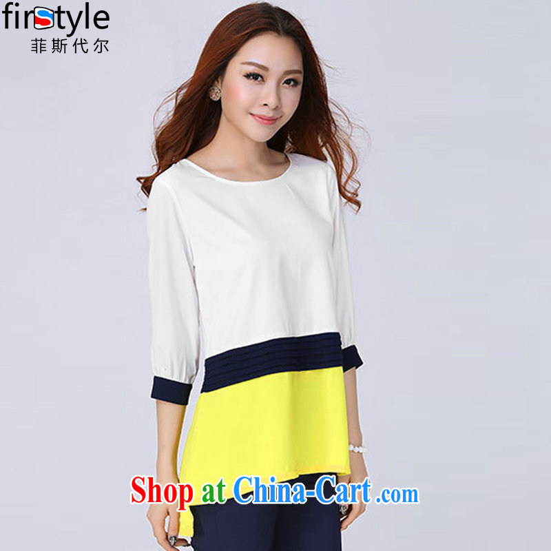 Firstyle summer 2015 new, larger female Korean video thin stitching round-collar 100 to 7 snow cuff woven shirts orange 4 XL, Donald Rumsfeld, and, shopping on the Internet