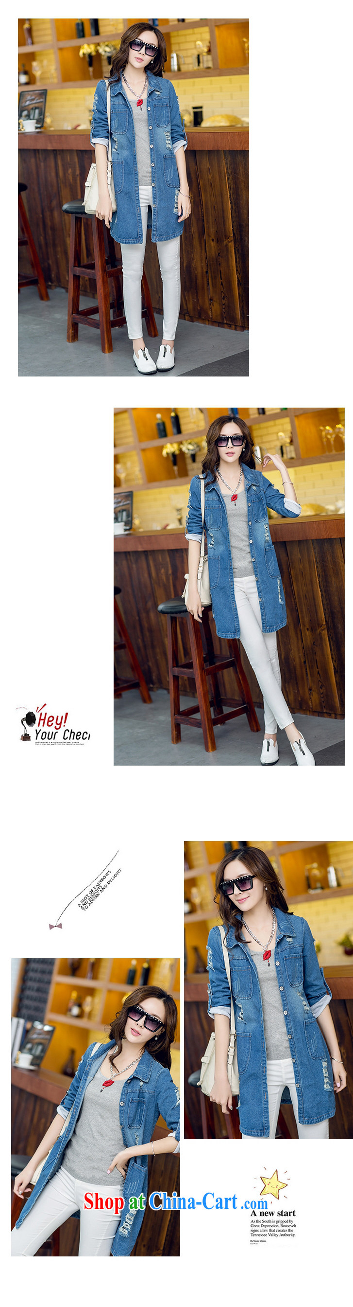 Shanghai, optimize purchase 2014 new money water holes in a contemporary fashion, long denim jacket XLJ 2904 photo color XL pictures, price, brand platters! Elections are good character, the national distribution, so why buy now enjoy more preferential! Health