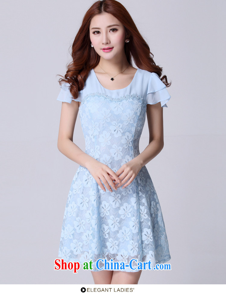 flouncing female 莜 blue 2015 summer new dress lace dress summer 439 black (new) M pictures, price, brand platters! Elections are good character, the national distribution, so why buy now enjoy more preferential! Health