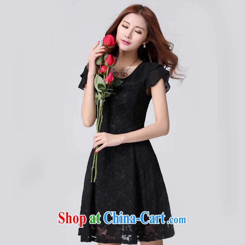 flouncing female 莜 blue 2015 summer new dress lace dress summer 439 black (new) M, Youcca . L, shopping on the Internet